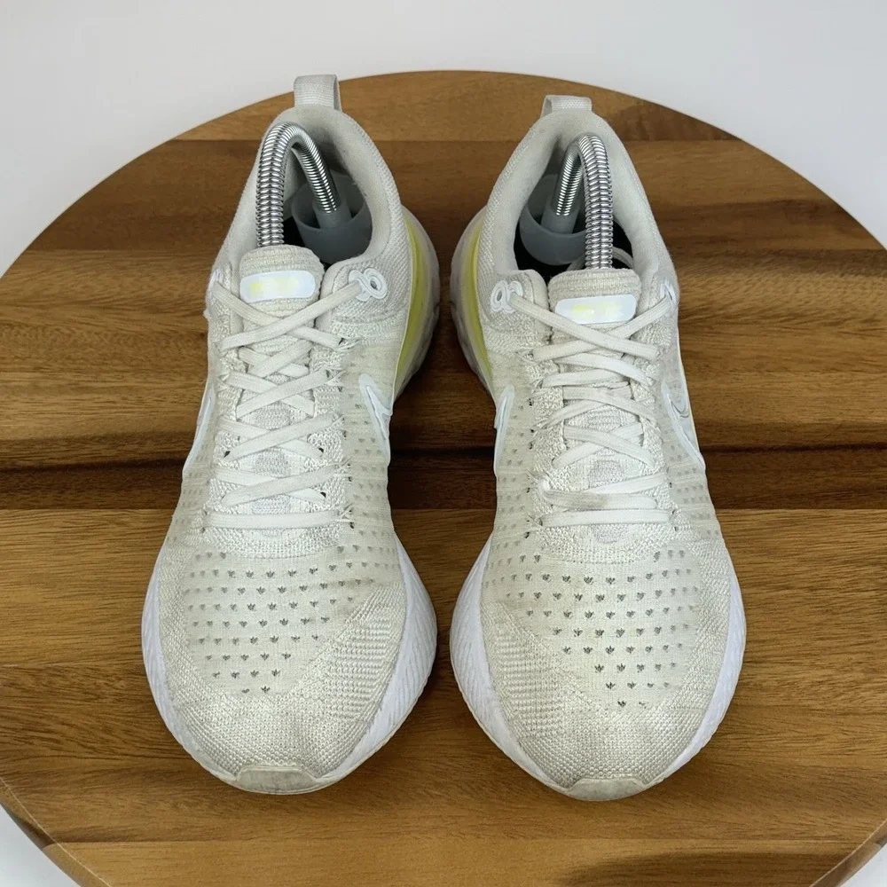 Womens Nike React Infinity Run Flyknit 2 White Light Citron Running Shoes Size 9